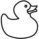 bathtub ducky line Icon