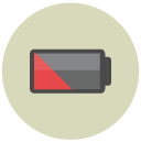 battery low Flat Round Icon