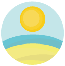 beach Flat Round Icon