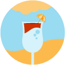 beach cocktail flat Icon