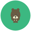 bear Flat Round Icon
