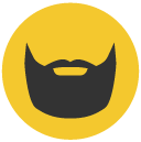 beard Flat Round Icon