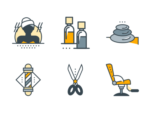 beauty filled outline icons
