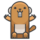 beaver Filled Outline Icon