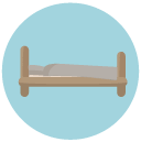 bed Flat Round Icon