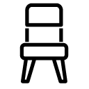 bed room chair line Icon