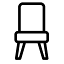 bedroom chair line Icon