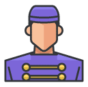 bell service man Filled Outline Icon