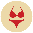 bikini Flat Round Icon