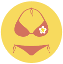 bikini Flat Round Icon