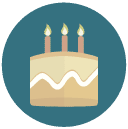birthday cake Flat Round Icon