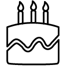 birthday cake line Icon
