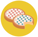 biscuits Flat Round Icon