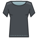 black fitted tshirt Filled Outline Icon