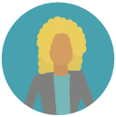 blond curly hair Flat Round Icon