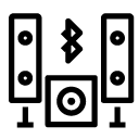 bluetooth music system line Icon