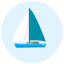 boat Flat Round Icon