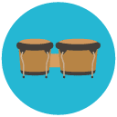 bongos Flat Round Icon