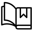 bookmarked book 1 line Icon