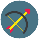 bow and arrow flat Icon
