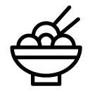 bowl of dumplings line Icon