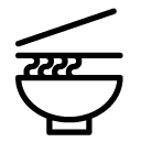 bowl of noodles line Icon