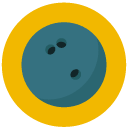 bowling ball Flat Round Icon