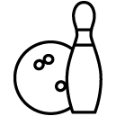 bowling bin ball line Icon
