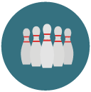 bowling pins Flat Round Icon