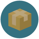 box Flat Round Icon