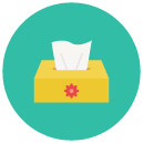 box tissues Flat Round Icon