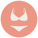 bra and undies Flat Round Icon