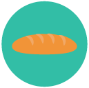 bread Flat Round Icon
