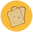 bread slices Flat Round Icon