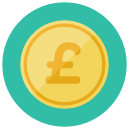british pound Flat Round Icon