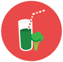 brocolli juice Flat Round Icon