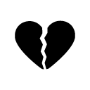 broken heart glyph Icon