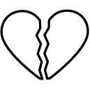 broken heart line Icon