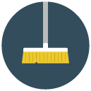 broom Flat Round Icon
