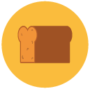 brown bread Flat Round Icon