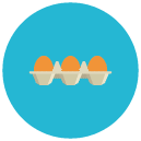 brown eggs Flat Round Icon