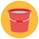 bucket Flat Round Icon