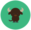 buffalo Flat Round Icon