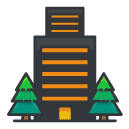building apartment Filled Outline Icon