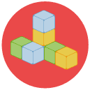 building blocks Flat Round Icon