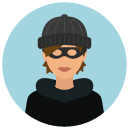 burglar woman Flat Round Icon
