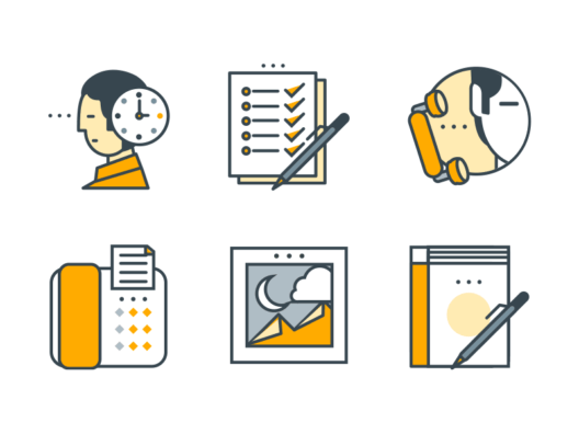 business filled outline icons