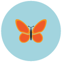 butterfly Flat Round Icon