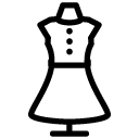 buttoned dress line Icon