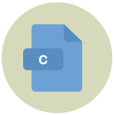 c Flat Round Icon